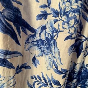 Medium Maxi Dress Cotton Floral blue and white